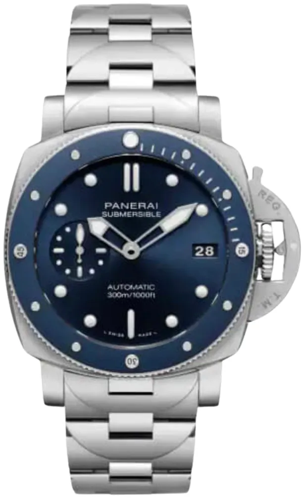 Panerai Submersible PAM02068 42mm Stainless steel Blue