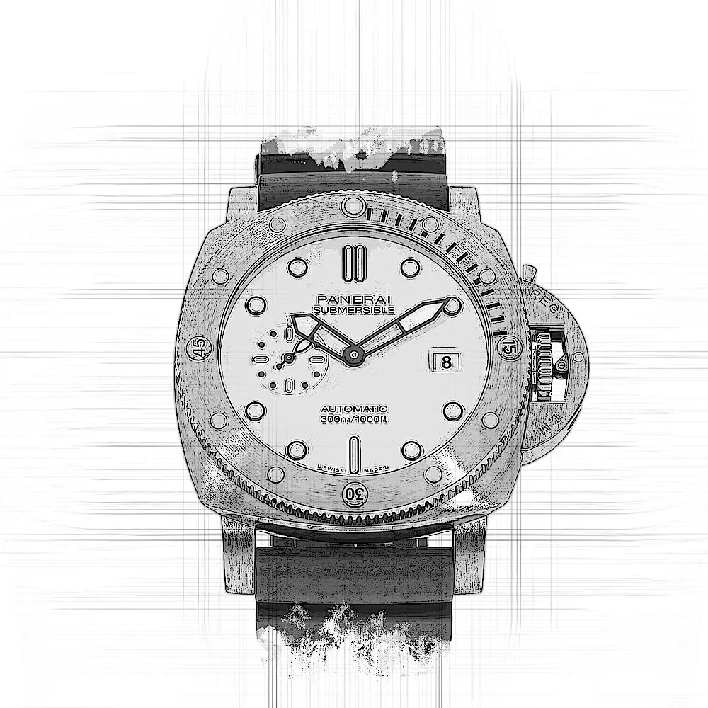 Panerai Submersible PAM02223 42mm Stainless steel White