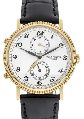 Patek Philippe Calatrava Travel Time 5034J-001 34mm Yellow gold White