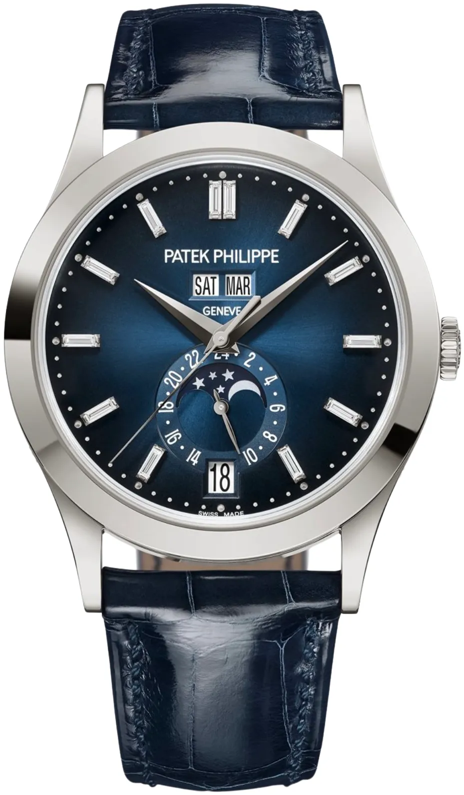 Patek Philippe Complications 5396G-017 38.5mm White gold Blue