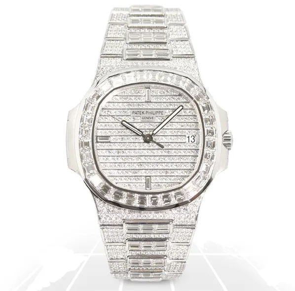 Patek Philippe Nautilus 5719/10G-010 40mm White gold Diamond-paved