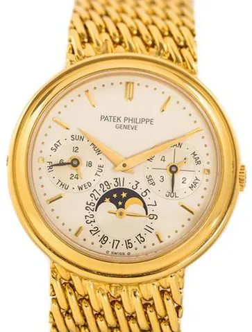 Patek Philippe Perpetual Calendar 3945 35mm Yellow gold Silver