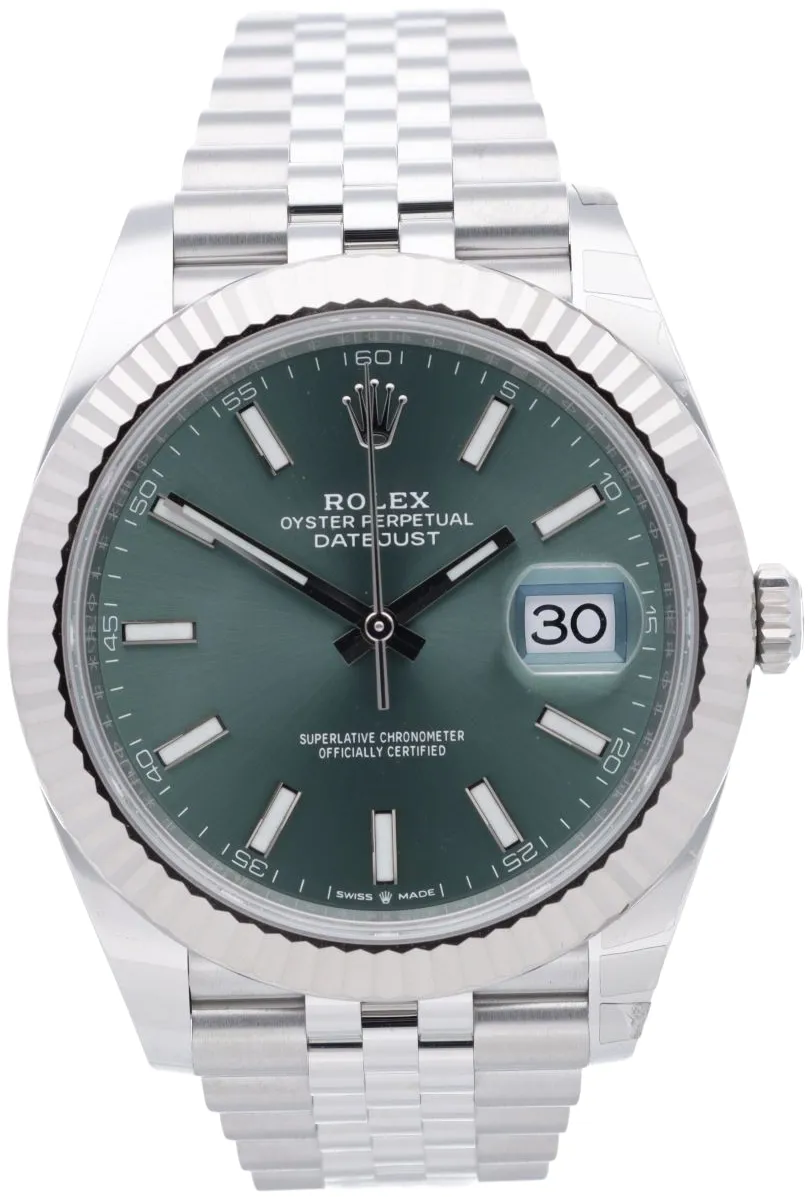 Rolex Datejust 41 126334-0028 41mm White gold and Oystersteel Green