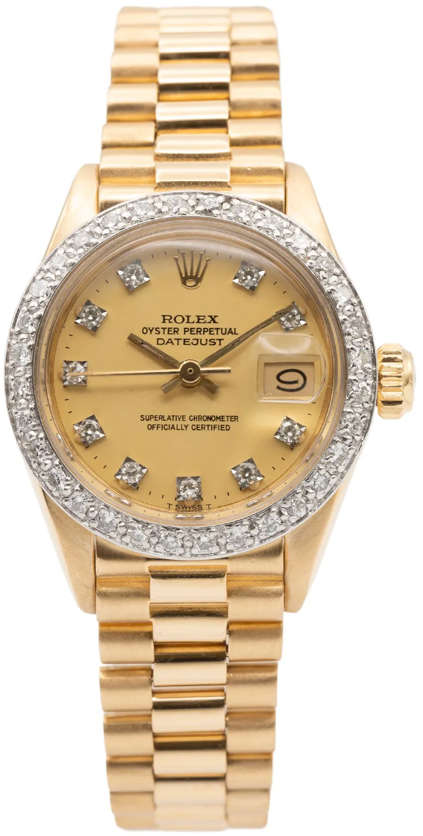 Rolex Datejust 6917 26mm Yellow gold Champagne and Diamond