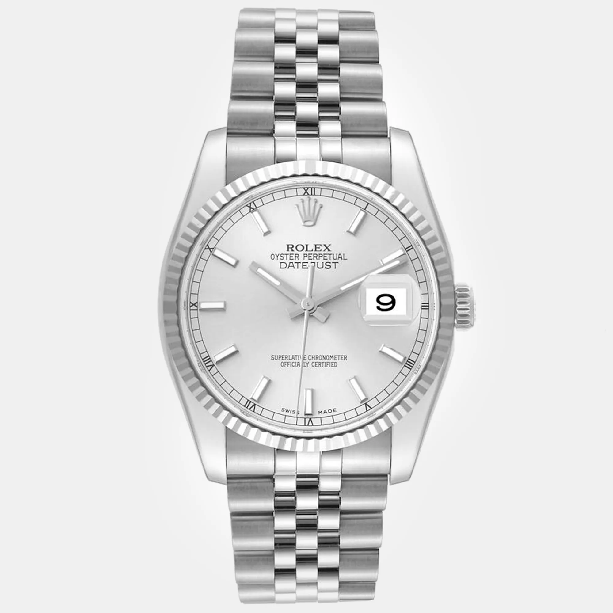 Rolex Datejust 36mm White gold and diamond-set Silver