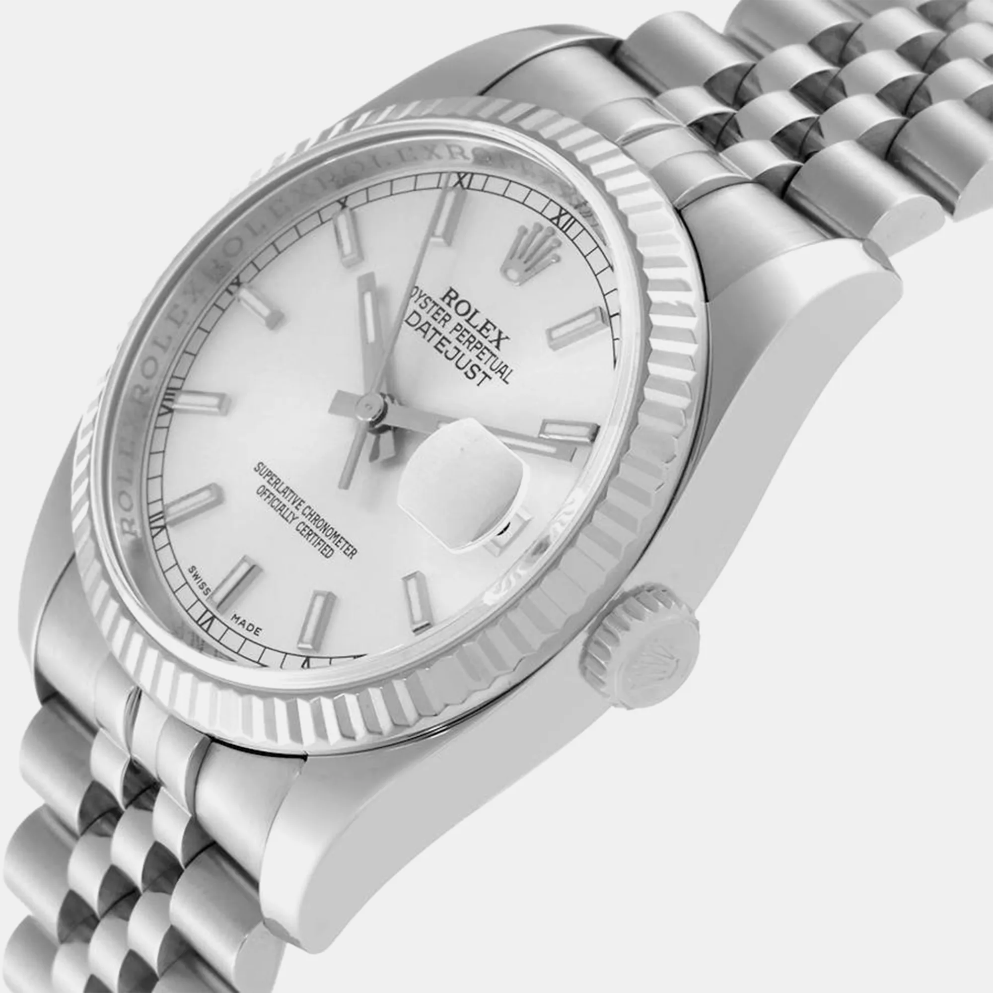 Rolex Datejust 36mm White gold and diamond-set Silver 1