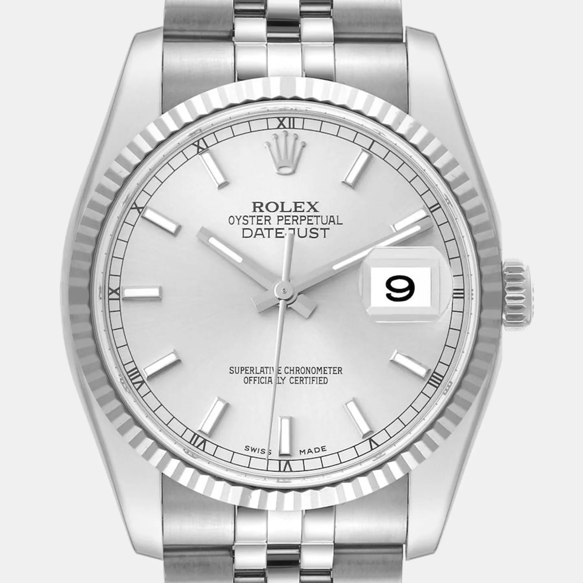 Rolex Datejust 36mm White gold and diamond-set Silver 2