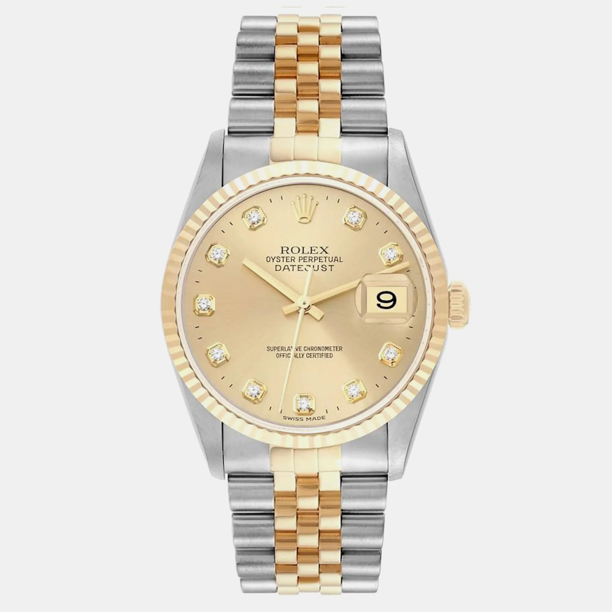 Rolex Datejust 36mm Yellow gold and stainless steel Champagne