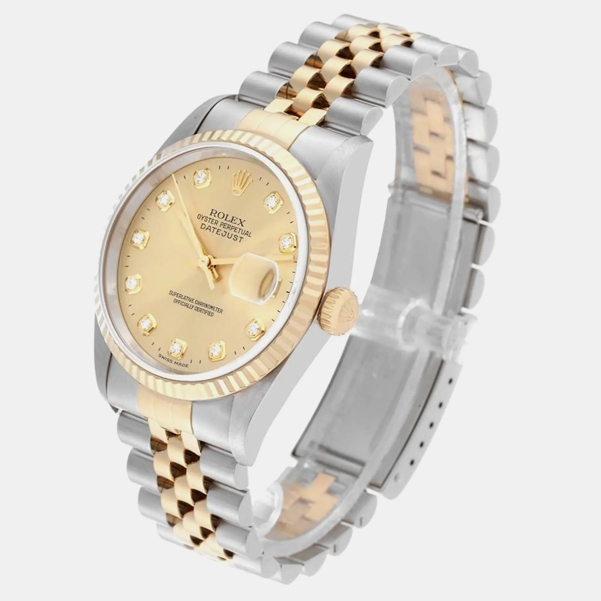Rolex Datejust 36mm Yellow gold and stainless steel Champagne 9