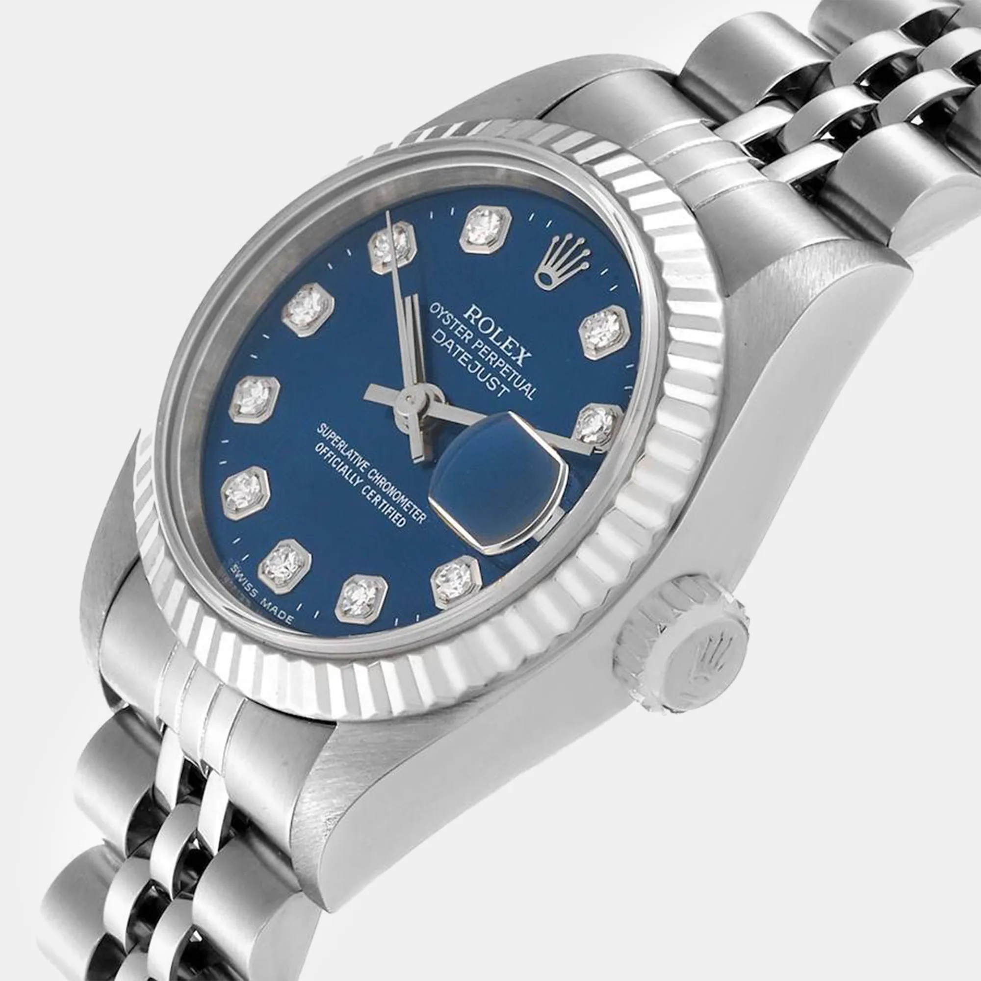 Rolex Datejust 26mm White gold and diamond-set Blue 1