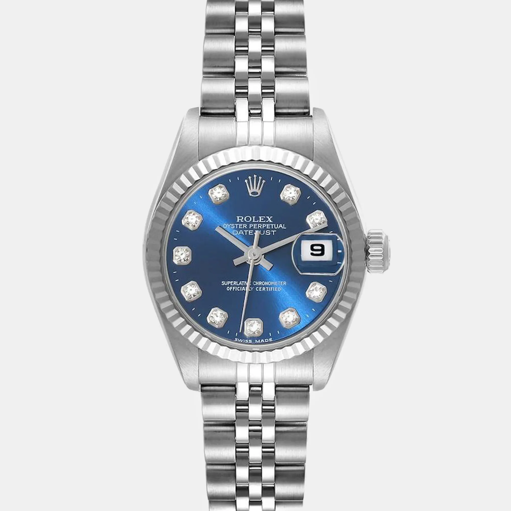 Rolex Datejust 26mm White gold and diamond-set Blue 2