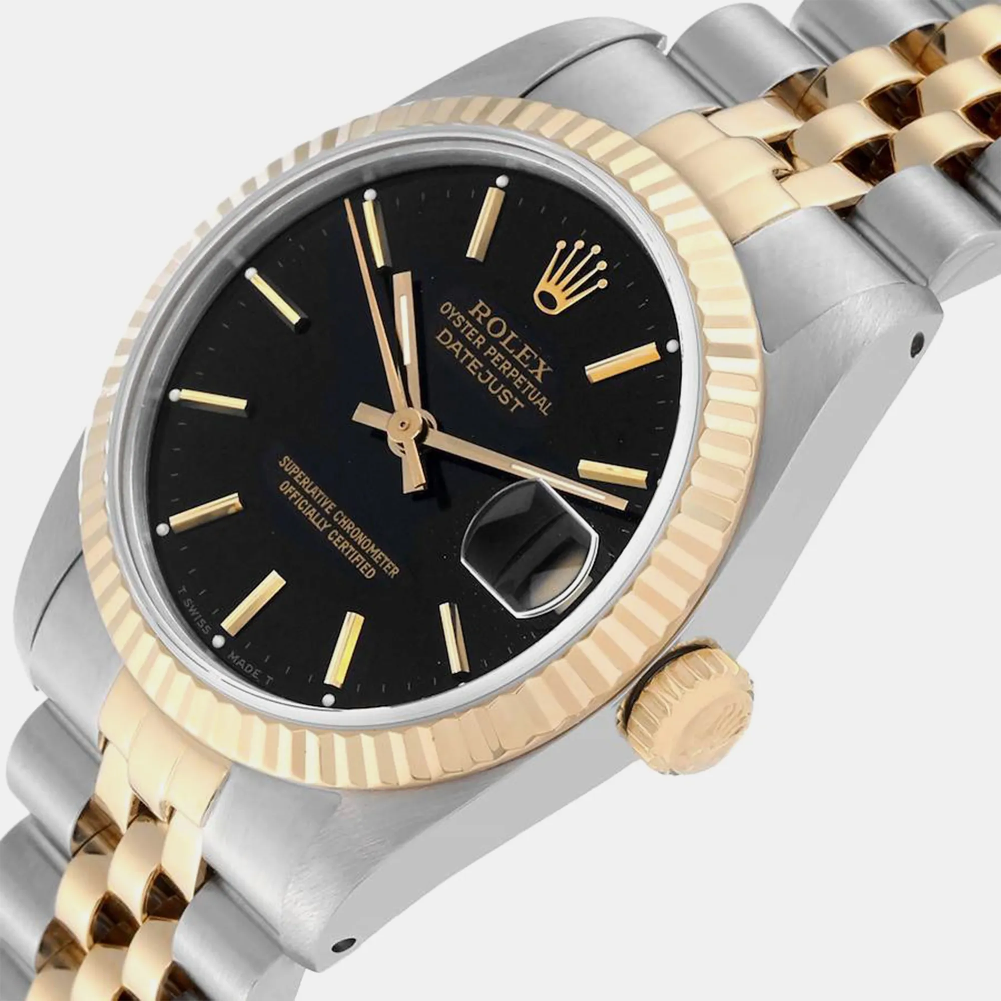 Rolex Datejust 31mm Yellow gold and stainless steel Black 1