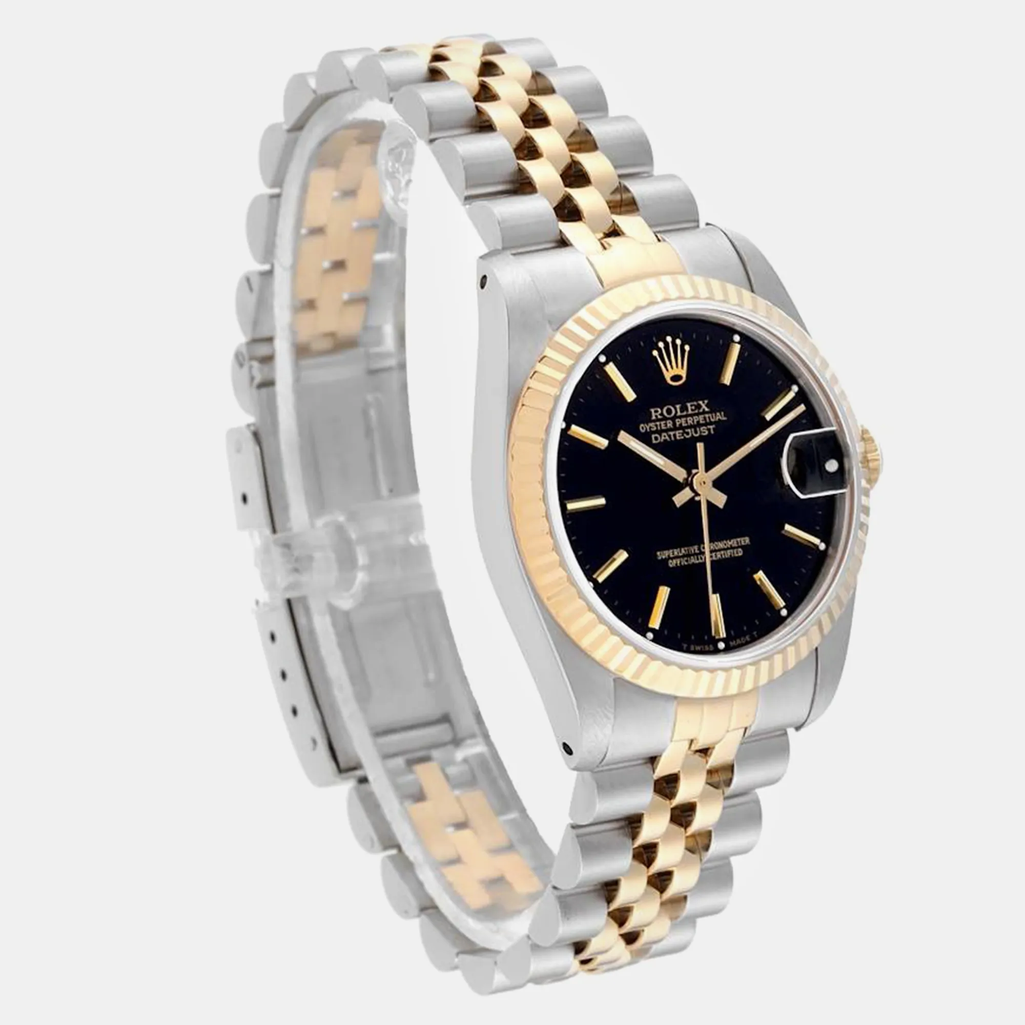 Rolex Datejust 31mm Yellow gold and stainless steel Black 4