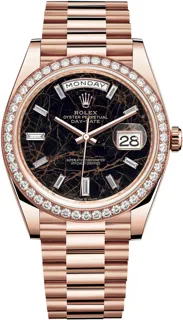 Rolex Day-Date 228345RBR-0016 Everose gold Black