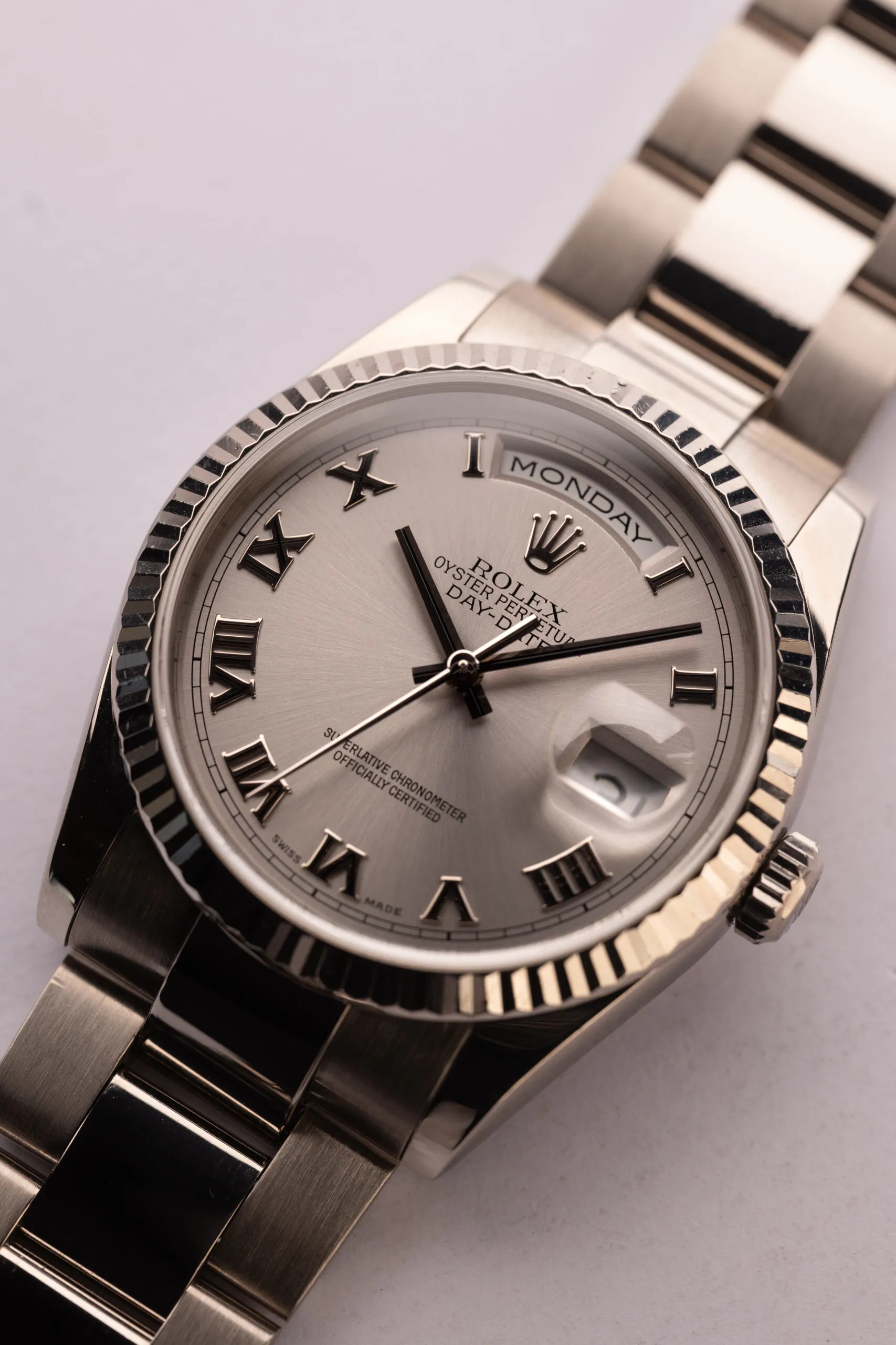 Rolex Day-Date 36 118239 White gold Silver 18