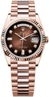 Rolex Day-Date 36 128235-0037 Everose gold Brown