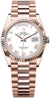 Rolex Day-Date 36 128235-0052 Everose gold White