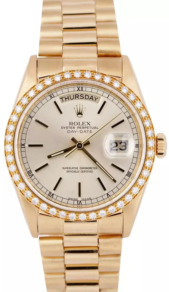 Rolex Day-Date 36 18048 36mm Yellow gold Silver