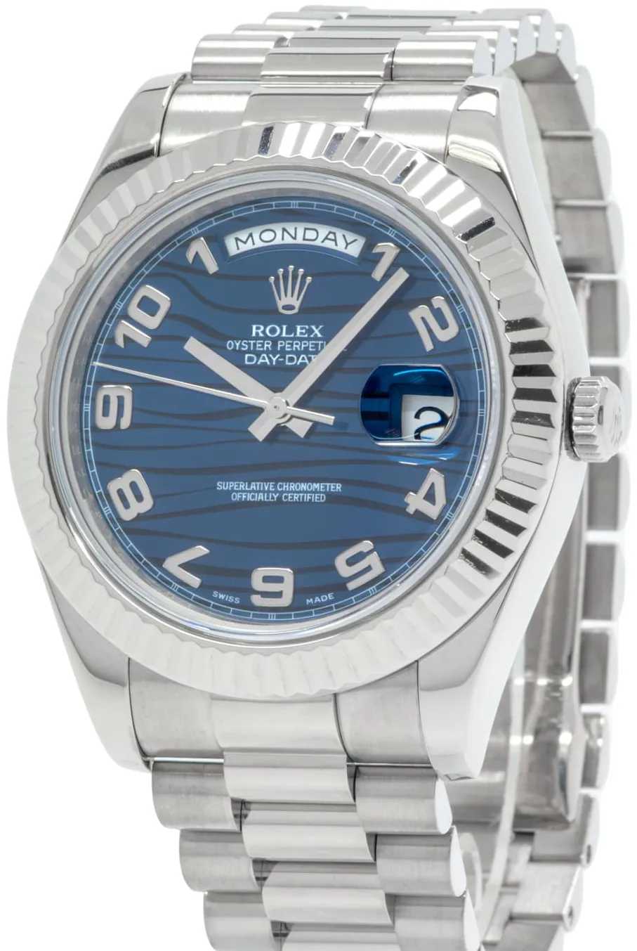 Rolex Day-Date II 218239 41mm White gold Blue