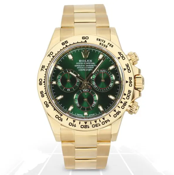 Rolex Daytona 116508 40mm Yellow gold Green