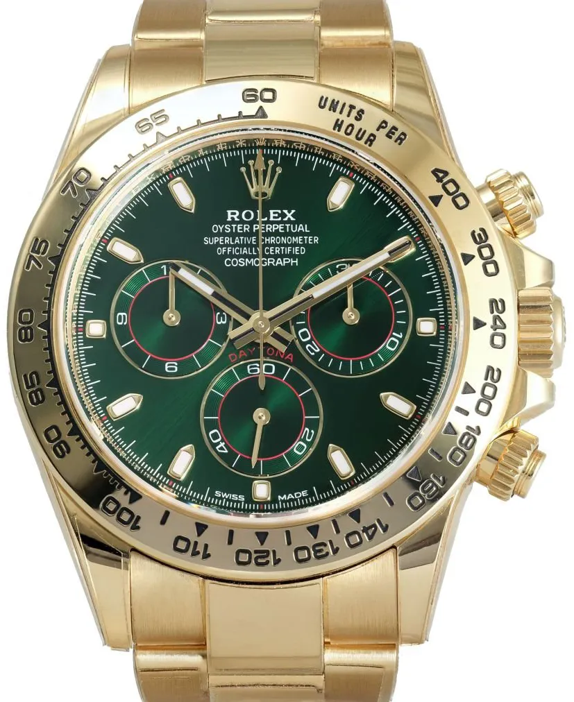 Rolex Daytona 116508 40mm Yellow gold Green