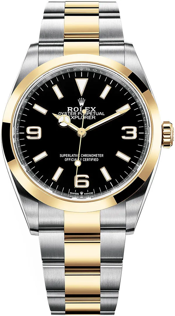 Rolex Explorer 124273-0001 nullmm Yellow gold and stainless steel Black