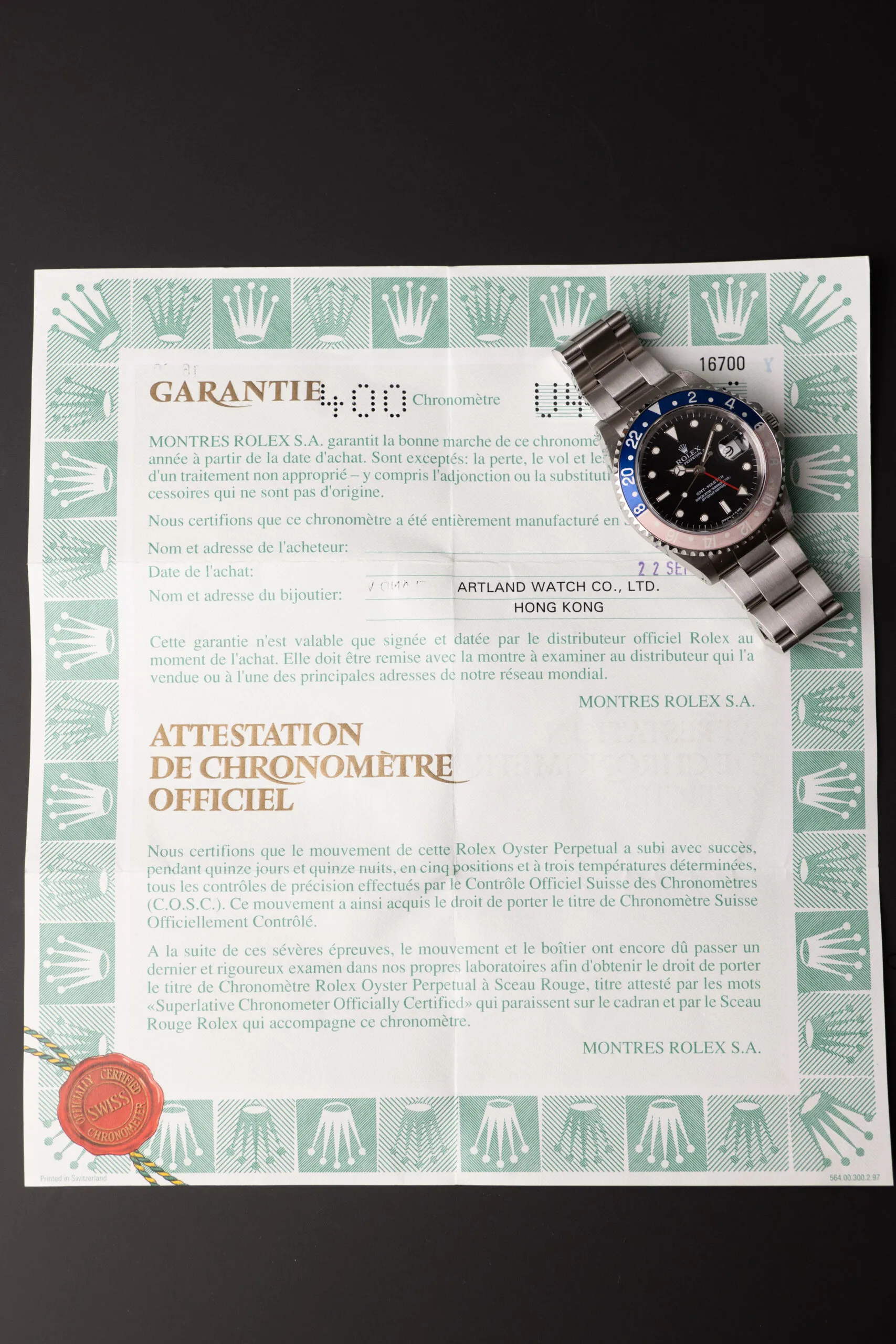 Rolex GMT-Master 16700 White gold White 19