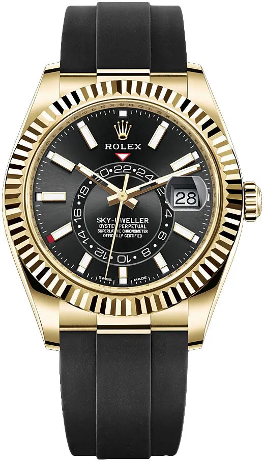 Rolex Sky-Dweller 326238-0009 42mm Yellow gold Black