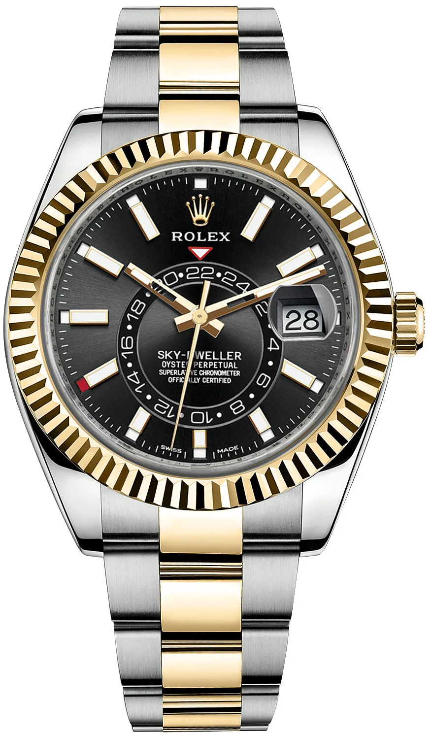 Rolex Sky-Dweller 326933-0002 42mm Yellow gold and stainless steel Black