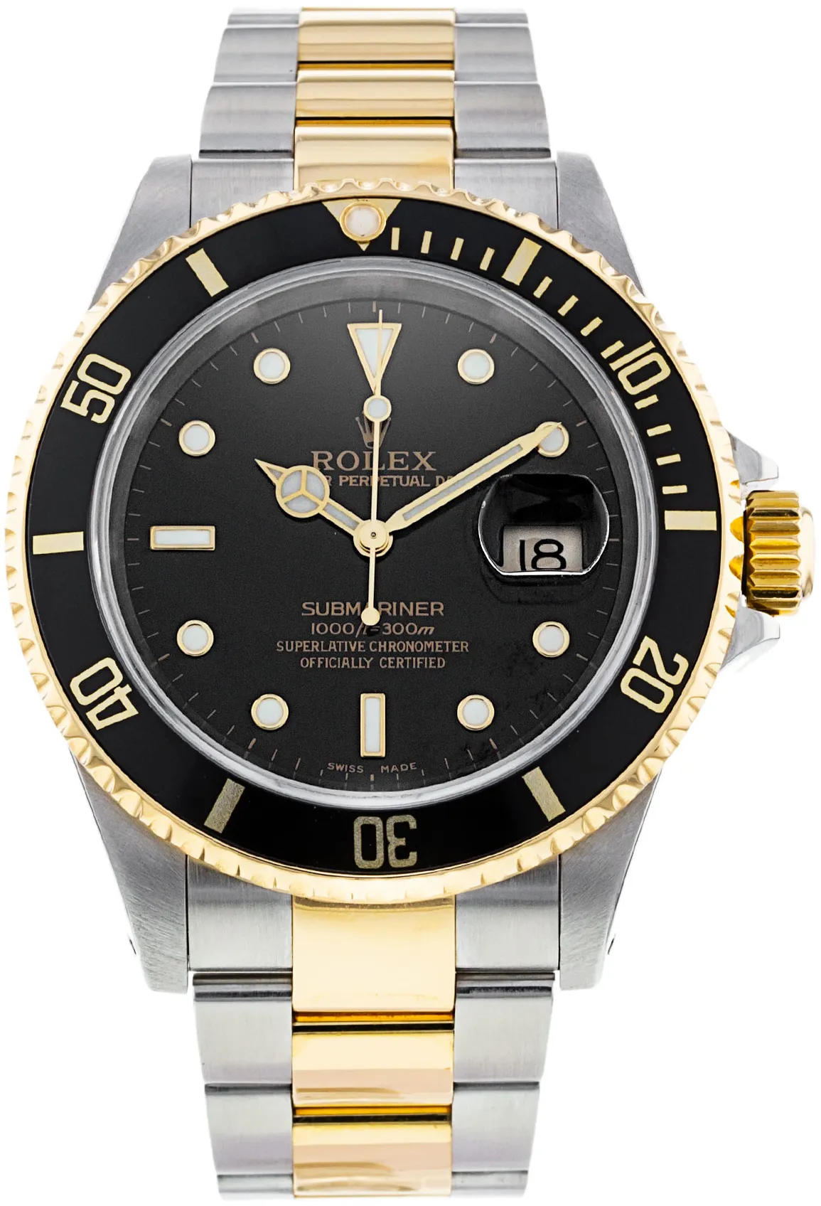Rolex Submariner 16613 40mm Yellow gold and stainless steel Black
