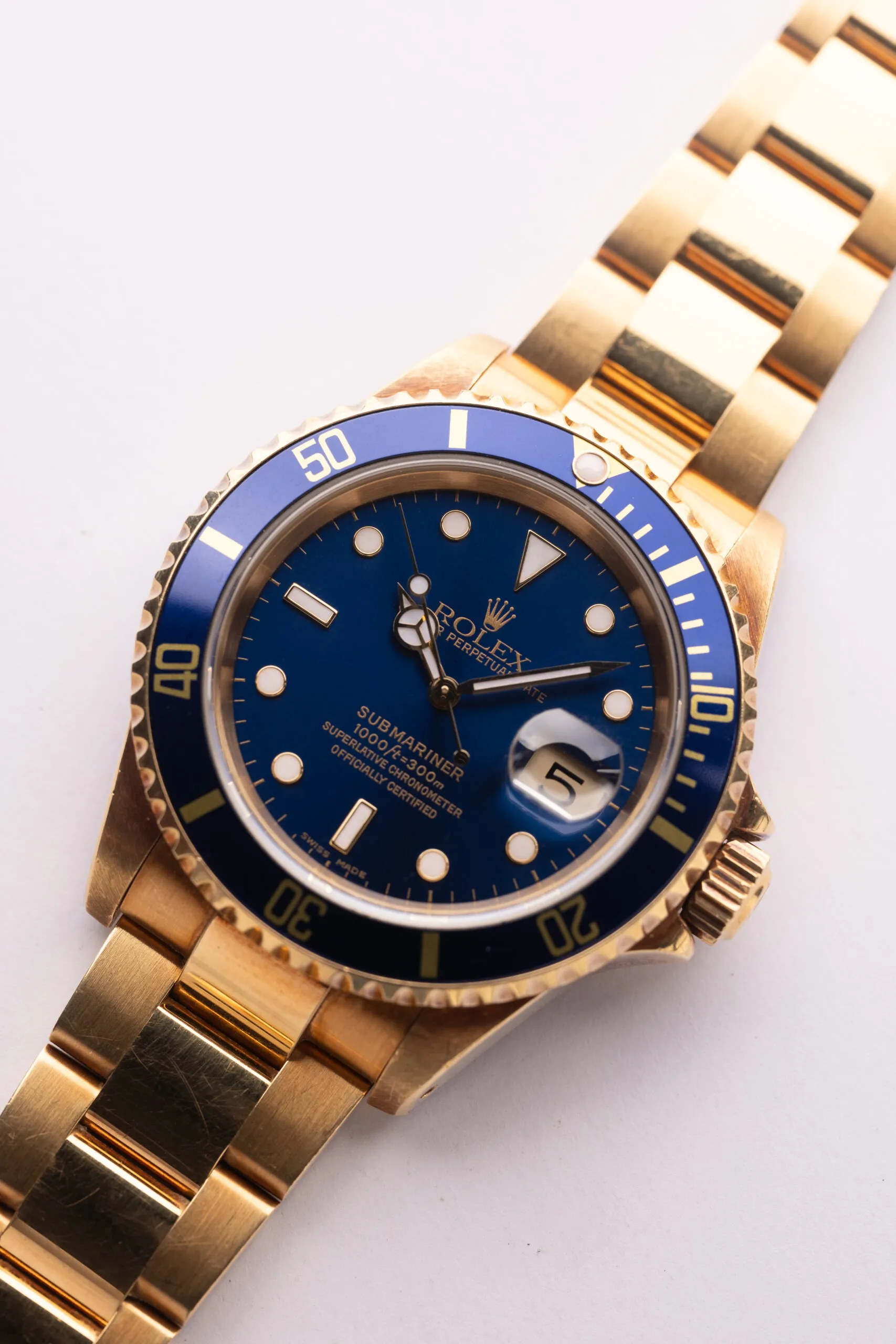 Rolex Submariner 16618 nullmm Yellow gold Blue 4