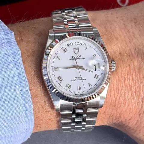 Tudor Prince Date-Day 76214 36mm Stainless steel White
