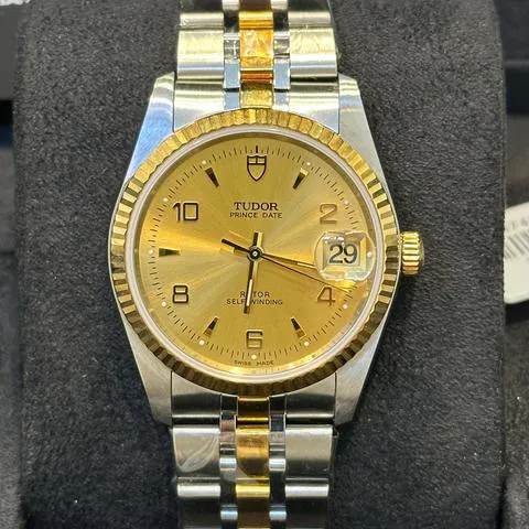 Tudor Prince Date-Day 74033-0009 34mm Steel Gold