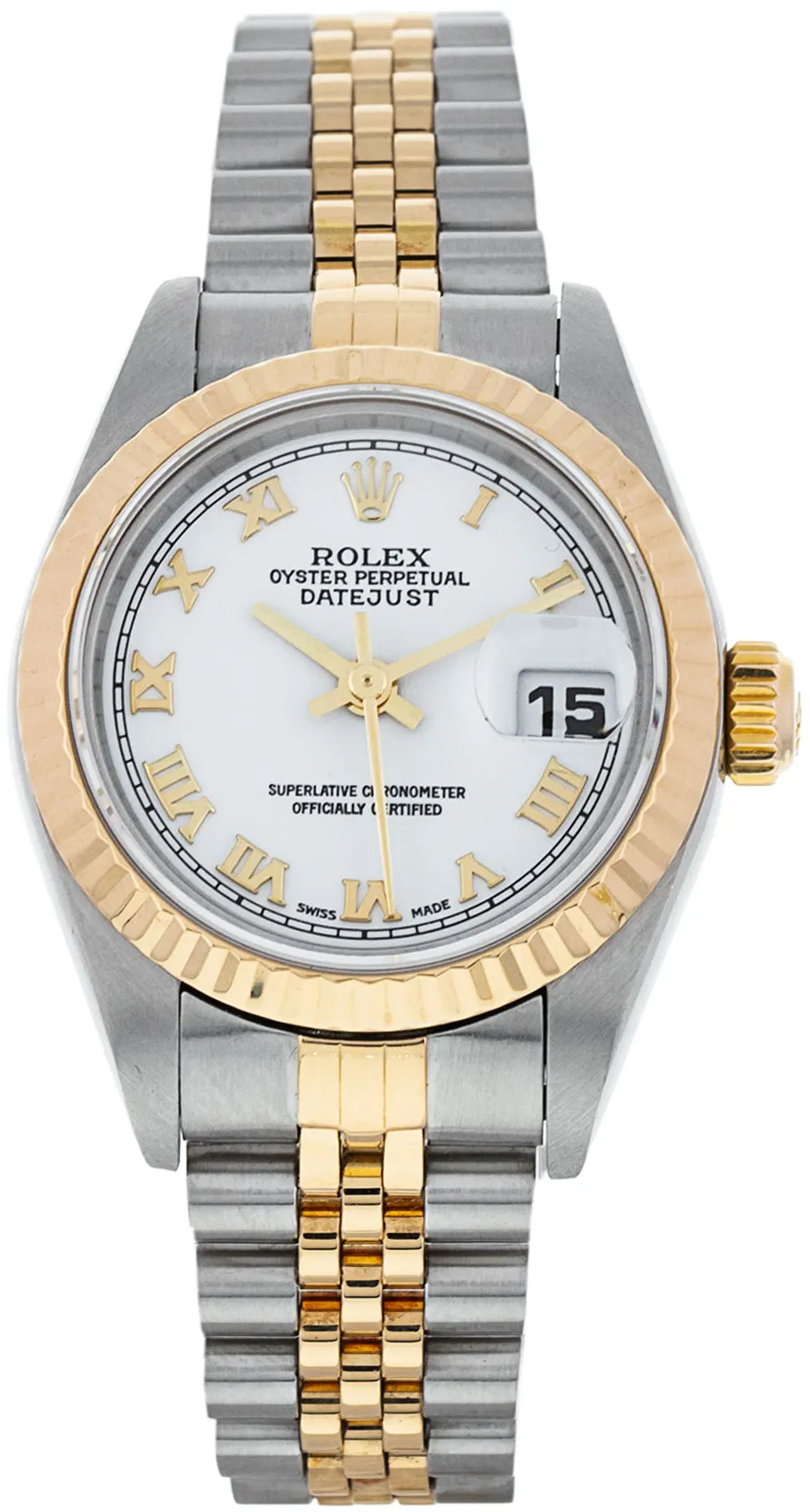 Rolex Lady-Datejust 79173 26mm Yellow gold and stainless steel White