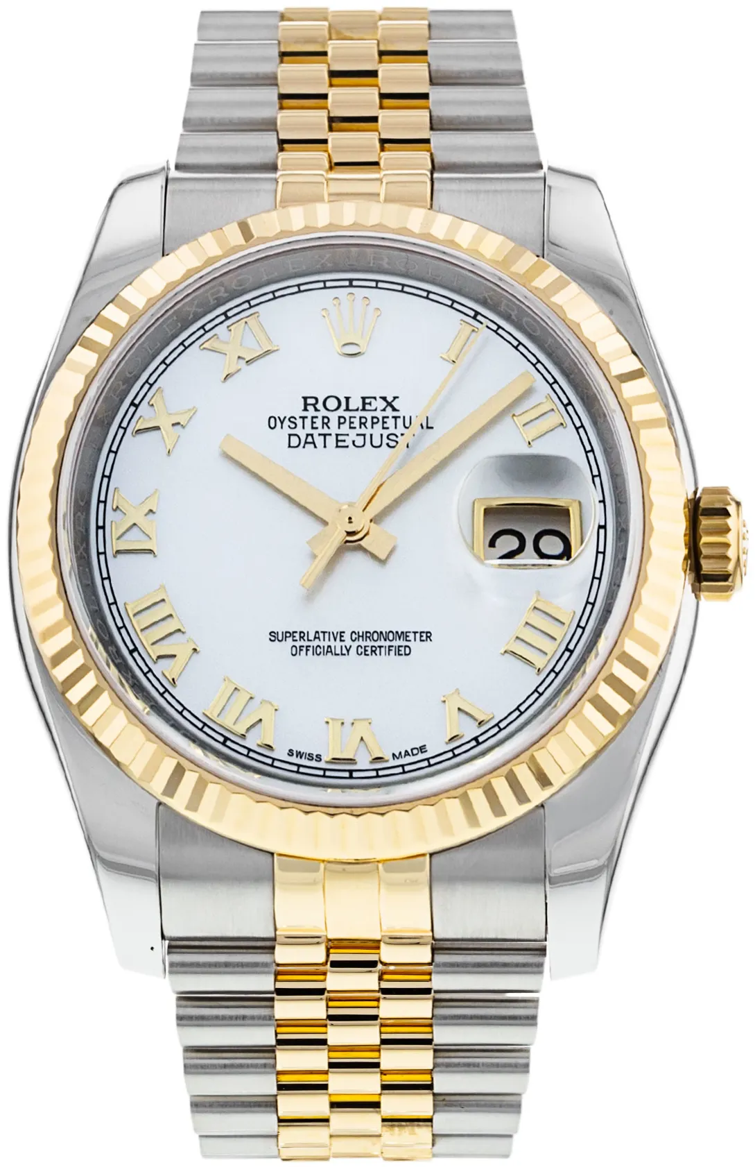 Rolex Datejust 36 116233 36mm Yellow gold and stainless steel •