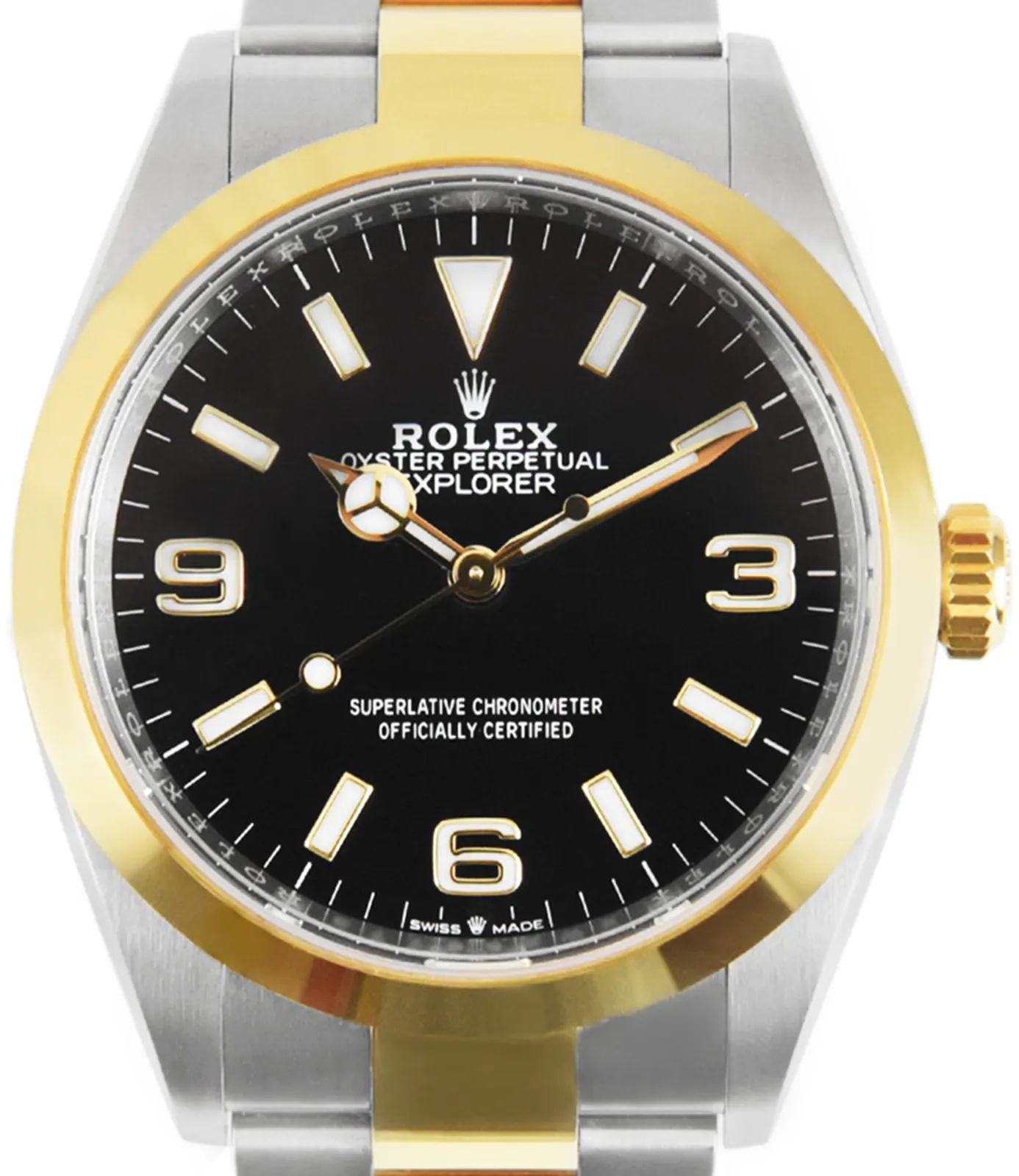 Rolex Explorer 124273 36mm Yellow gold and stainless steel Black