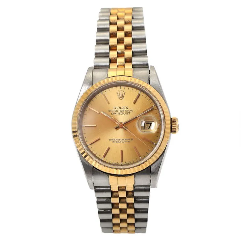 Rolex Datejust 36 16233 36mm Yellow gold and Stainless steel Champagne