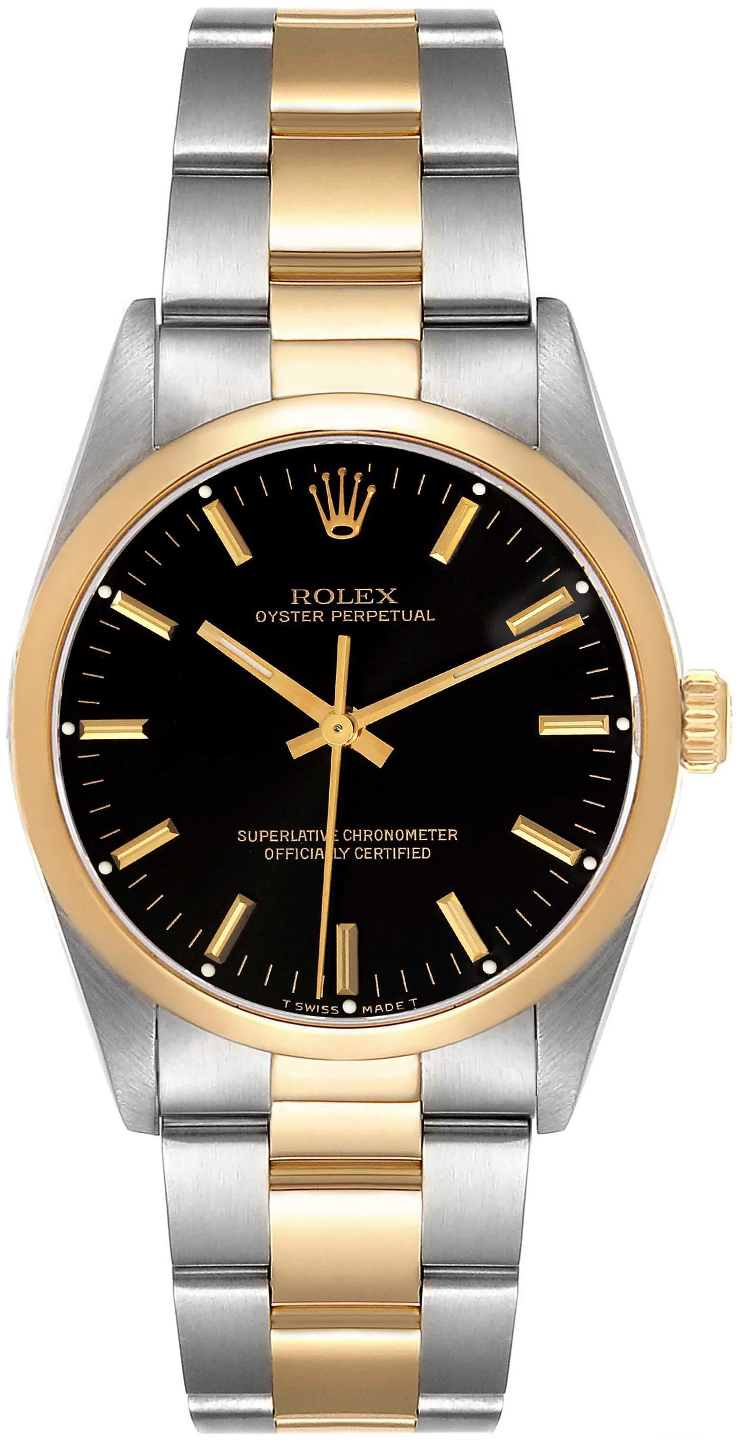 Rolex Oyster Perpetual 34 14203 34mm Yellow gold and stainless steel Black