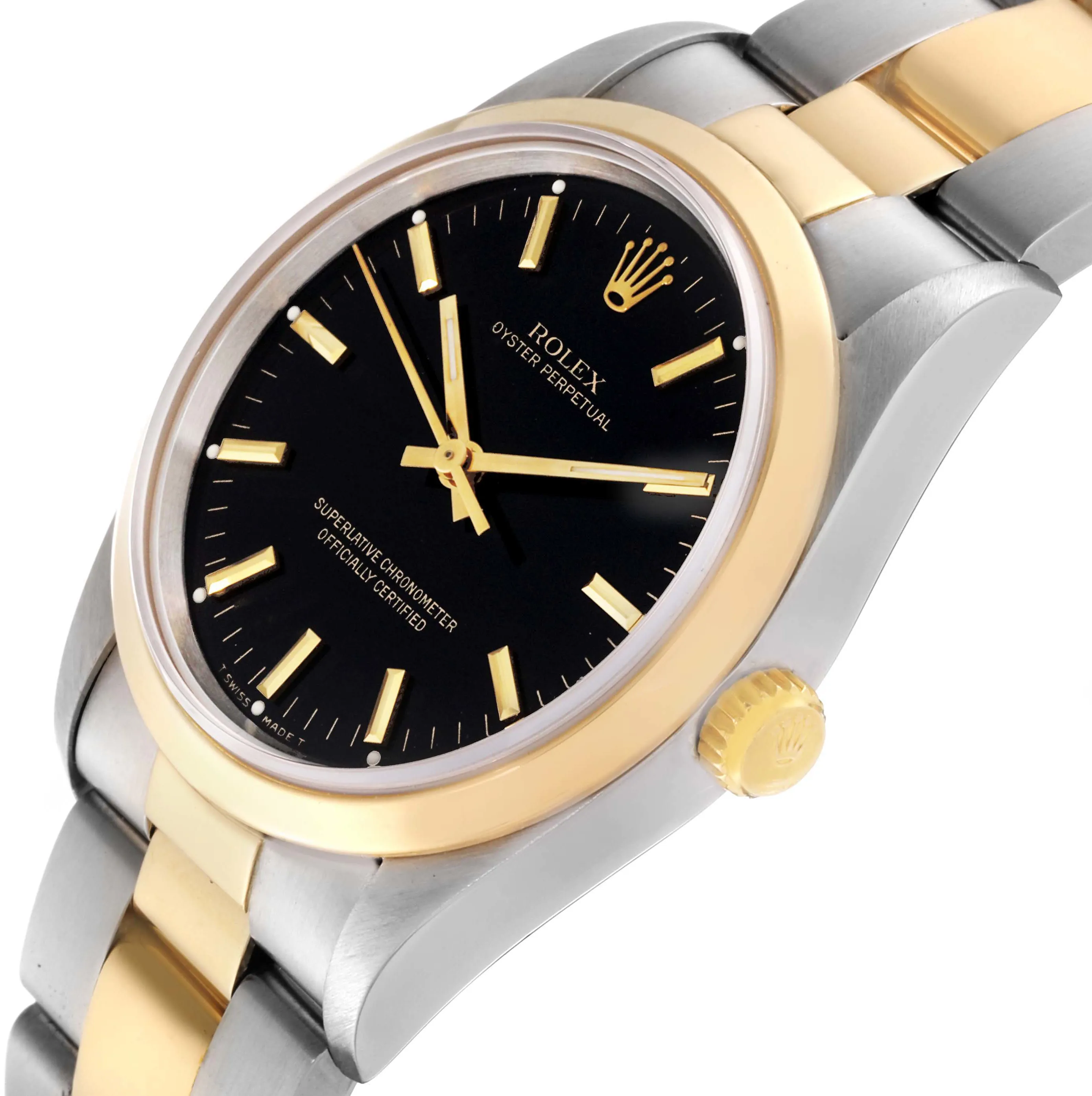 Rolex Oyster Perpetual 34 14203 34mm Yellow gold and Stainless steel Black 5