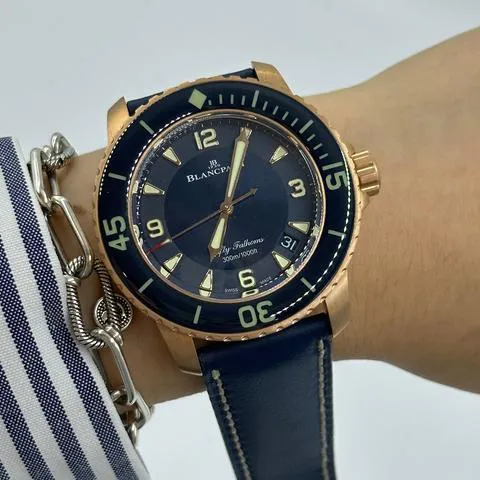 Blancpain Fifty Fathoms 5015-3603C-63B 45mm Rose gold Blue