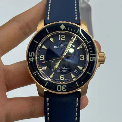 Blancpain Fifty Fathoms 5015-3603C-63B 45mm Rose gold Blue