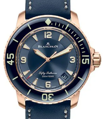 Blancpain Fifty Fathoms 5015-3603C-63B 45mm Rose gold Blue