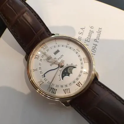 Blancpain Villeret 6654-3642-55B 40mm Rose gold White