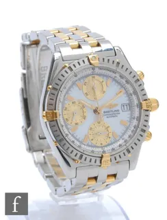 Breitling Chronomat B13352 Yellow gold and Stainless steel White