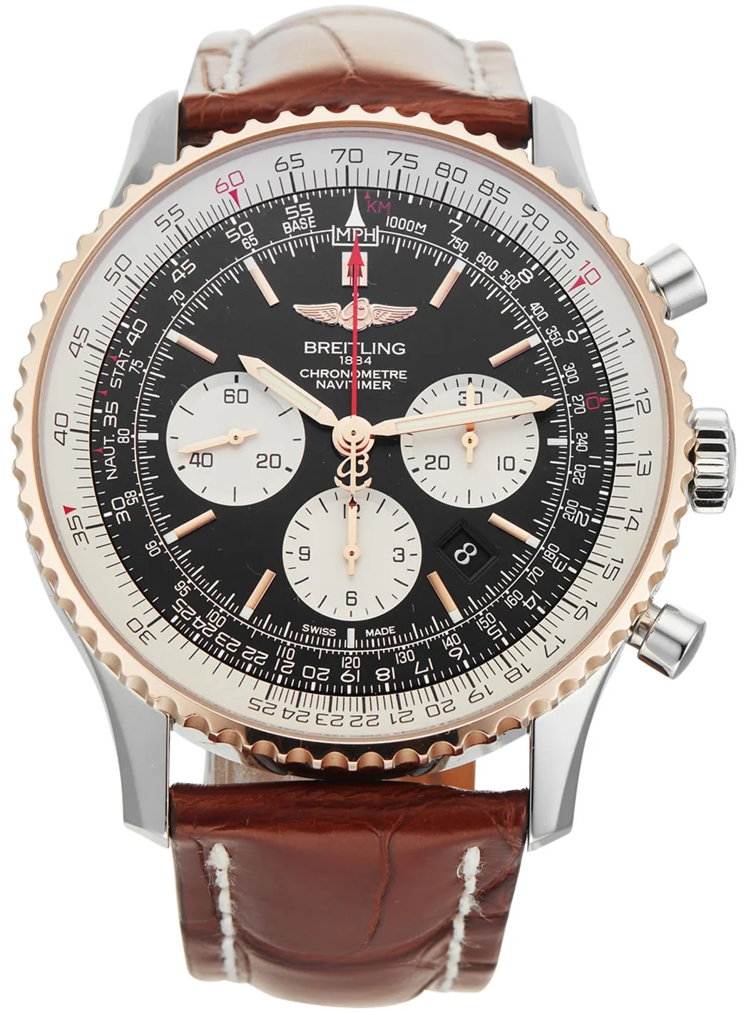 Breitling Navitimer 46mm Stainless steel and rose gold Black