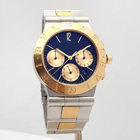 Bulgari Diagono CH 35 G 35mm Yellow gold and Stainless steel Black