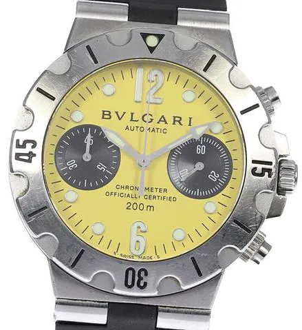 Bulgari Diagono SCB38S 38mm Stainless steel Yellow