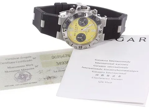 Bulgari Diagono SCB38S 38mm Stainless steel Yellow 6