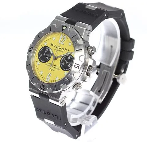 Bulgari Diagono SCB38S 38mm Stainless steel Yellow 4