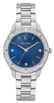 Bulova Diamond 96R243 Bulova Lady Sutton Blu Quarzo Acciaio Diamanti 32mm 32mm Stainless steel Blue